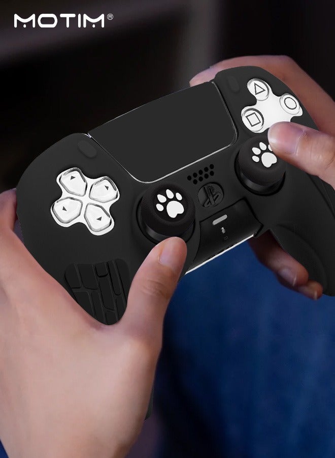 Motim Case Cover for PS5 Wireless Controller for Dual Sense, Soft Silicone Protection Skin with 2 Thumb Caps,  Anti-scratch Anti-fall Case Cover  - Image 3