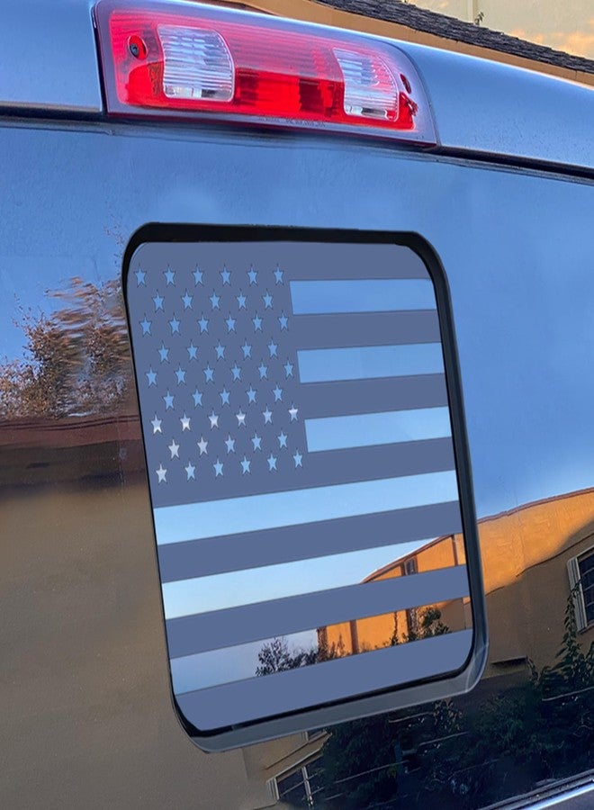 Xinghe for Ford F150 F250 F350 2015-2023, Rear Middle Window American Flag Decals, Matte Black USA Flag Decal for Truck Back Window, Waterproof Vinyl, Durable and Easy Remove Truck Decal - Image 1