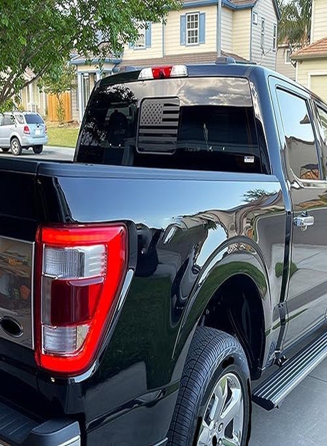 Xinghe for Ford F150 F250 F350 2015-2023, Rear Middle Window American Flag Decals, Matte Black USA Flag Decal for Truck Back Window, Waterproof Vinyl, Durable and Easy Remove Truck Decal - Image 4