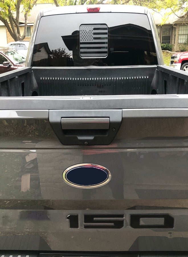 Xinghe for Ford F150 F250 F350 2015-2023, Rear Middle Window American Flag Decals, Matte Black USA Flag Decal for Truck Back Window, Waterproof Vinyl, Durable and Easy Remove Truck Decal - Image 5