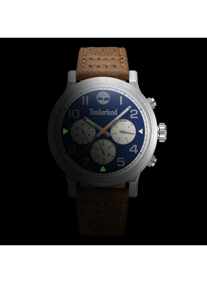 Timberland  Men's Pancher 46 mm Men's Multifunction Watch Navy  Dial  & Brown Leather Strap for Men | Best Price UAE