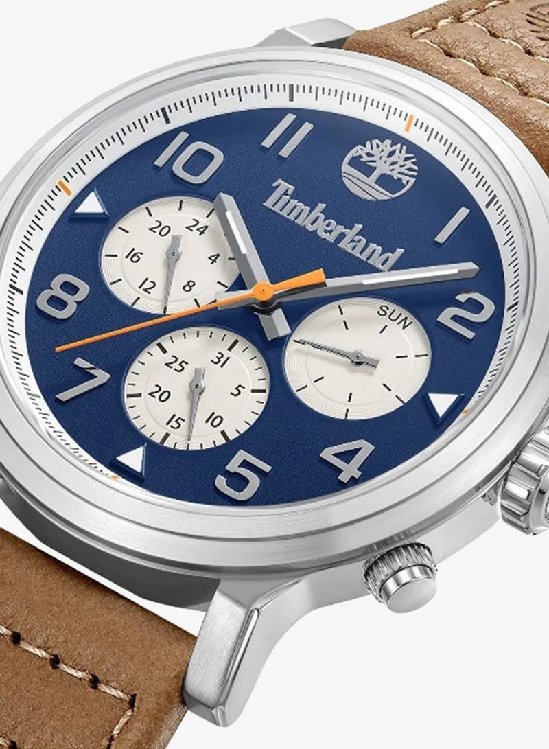 Timberland  Men's Pancher 46 mm Men's Multifunction Watch Navy  Dial  & Brown Leather Strap for Men | Best Price UAE