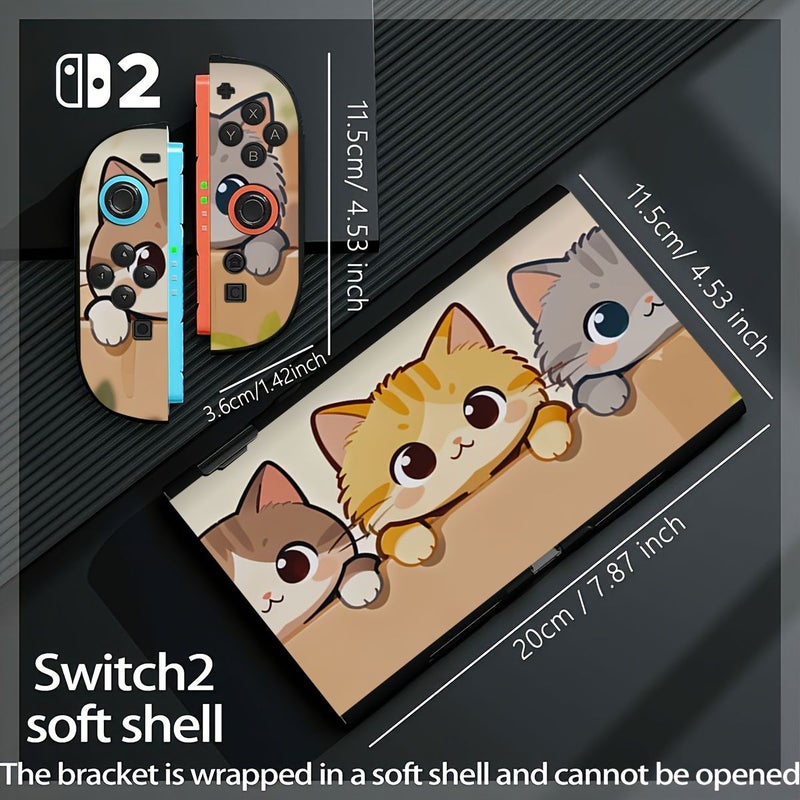 غطاء ناعم لجهاز Nintendo Switch NS OLED بتصميم ثلاث قطط صغيرة، خفيف الوزن من TPU مضاد للانزلاق وامتصاص الصدمات - Image 2