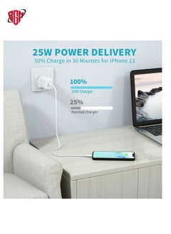 BGM USB C Charger Plug and 2M Cable for iPhone 14/14 Plus/14 Pro/14 Pro Max 13 12 11 XS Max X XR SE 8 7 6 6S Plus, Pad, Airpods, UK PD Fast Charging Plug USBC Power Adapter with 6.6FT  - Image 4