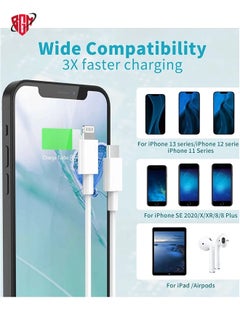 BGM USB C Charger Plug and 2M Cable for iPhone 14/14 Plus/14 Pro/14 Pro Max 13 12 11 XS Max X XR SE 8 7 6 6S Plus, Pad, Airpods, UK PD Fast Charging Plug USBC Power Adapter with 6.6FT  - Image 3