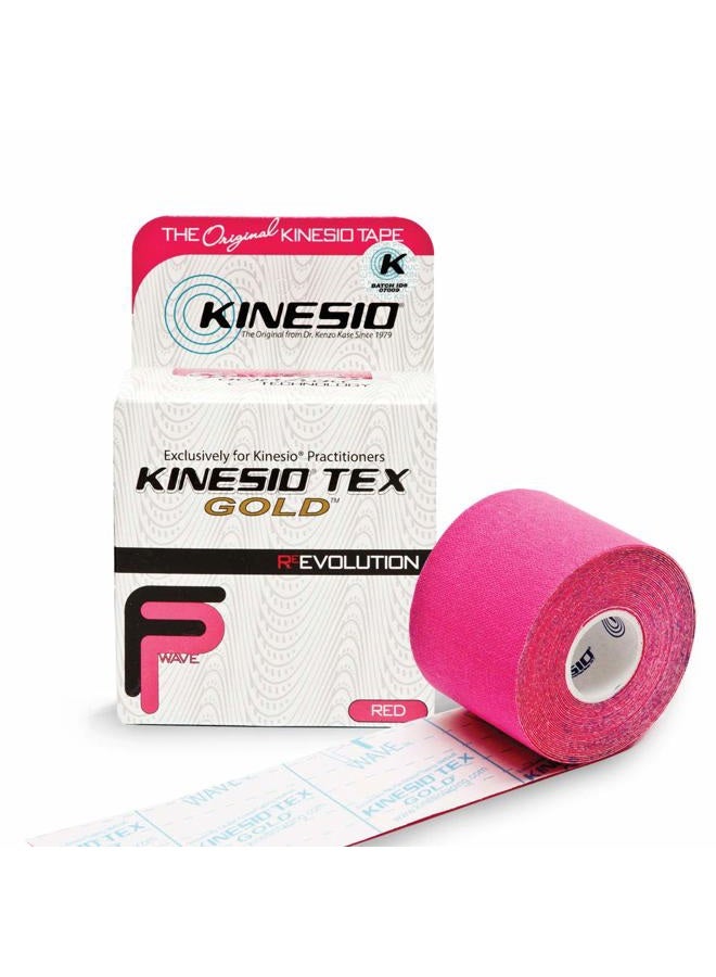 Kinesio شريط لاصق - شريط رياضي علاجي مرن تيكس جولد FP - أحمر - 2 بوصة × 16.4 قدم - Image 1