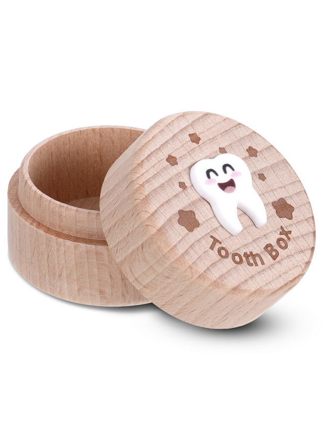 YQQYG Tooth Fairy Box, 3D Carved Cute Tooth Keepsake Box, Wooden Tooth Holder for Boys Girls Lost Teeth Storage - Image 1