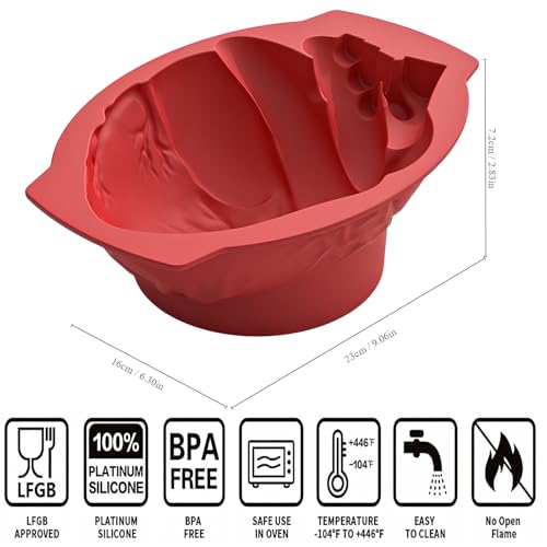Ahorasky Heart Silicone Mold - 3D Realistic Heart Jelly Mold with Support Base for Cakes, Breakable Chocolate, Jelly, Pudding, Gelatin and Halloween - Image 5