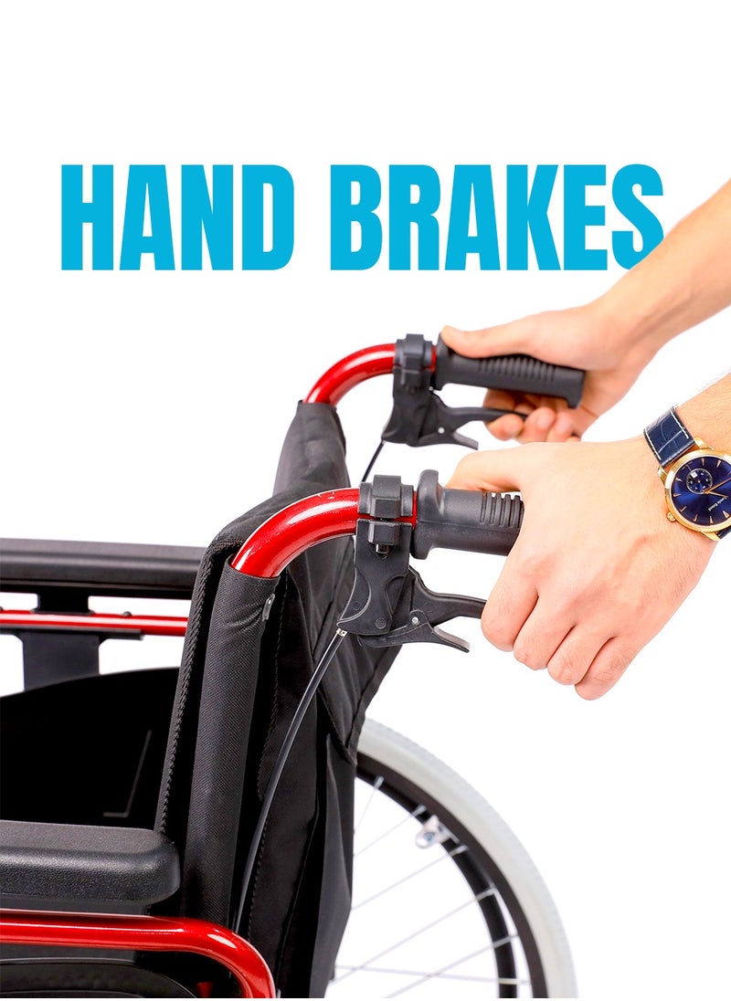 Top Medi Dual Brake Safety Manual Wheelchair Foldable  - Image 2