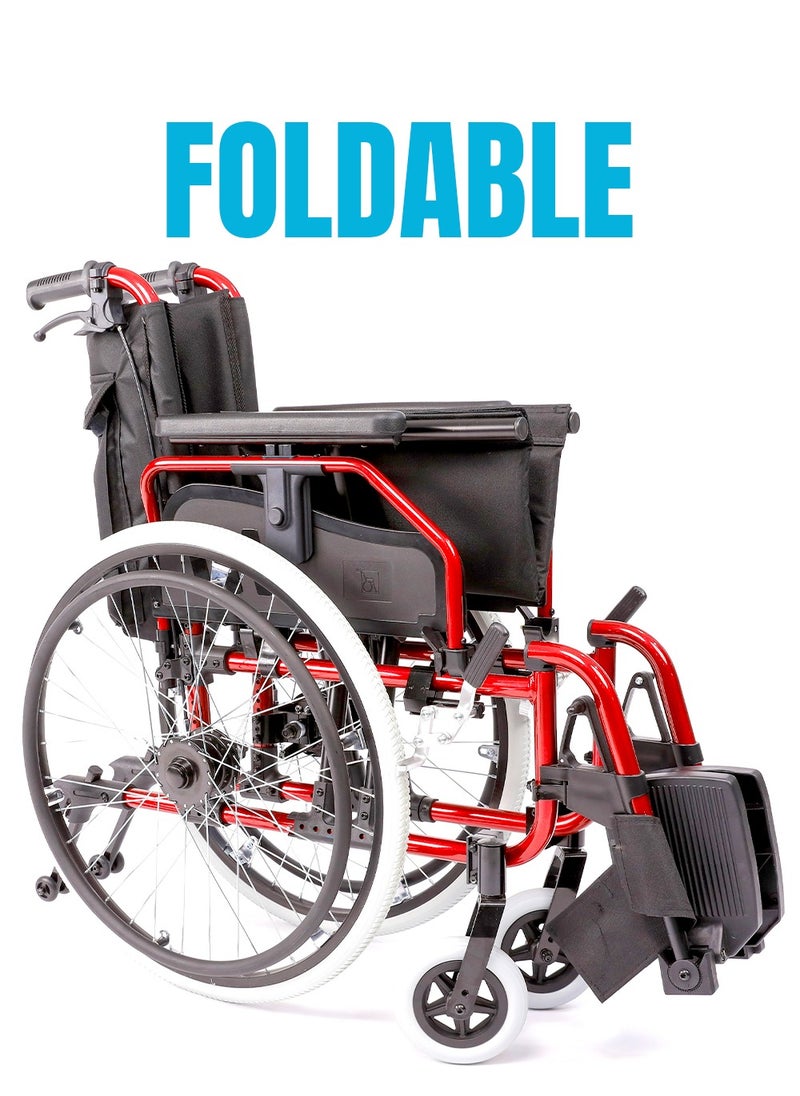 Top Medi Dual Brake Safety Manual Wheelchair Foldable  - Image 3