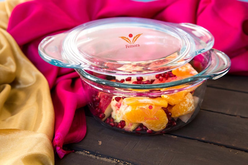 Femora Borosilicate Glass Microwave Safe Baking Dish, Casseroles, Mixing Bowl Bakeware Glass Kitchen Set of 6 (Small) (White), 700 Milliliter - Image 3
