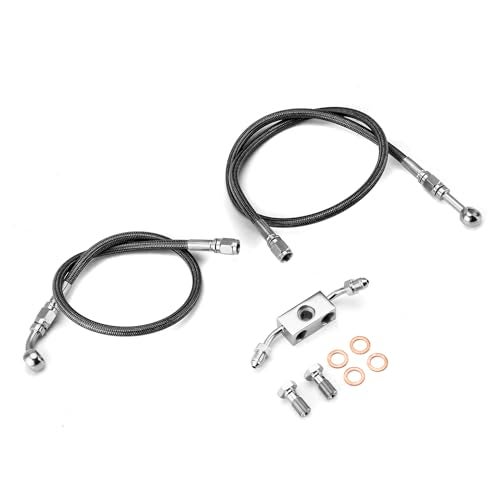 Mofun 505 Extended Length ABS Hydraulic Front Brake Line Kit Stainless Steel Compatible with Harley Sportster XL883 XL1200 20122022 Fit 1618 Handlebar Black - Image 1