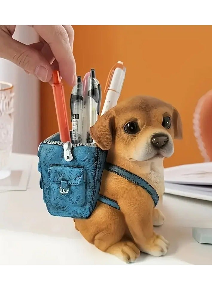 Generic Cute Dog-Shaped Pen Holder – ABS Resin Backpack Desk Organizer for Students & Professionals - Image 3