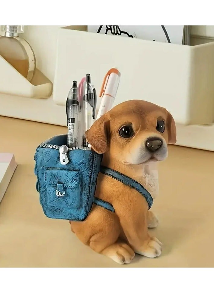 Generic Cute Dog-Shaped Pen Holder – ABS Resin Backpack Desk Organizer for Students & Professionals - Image 4