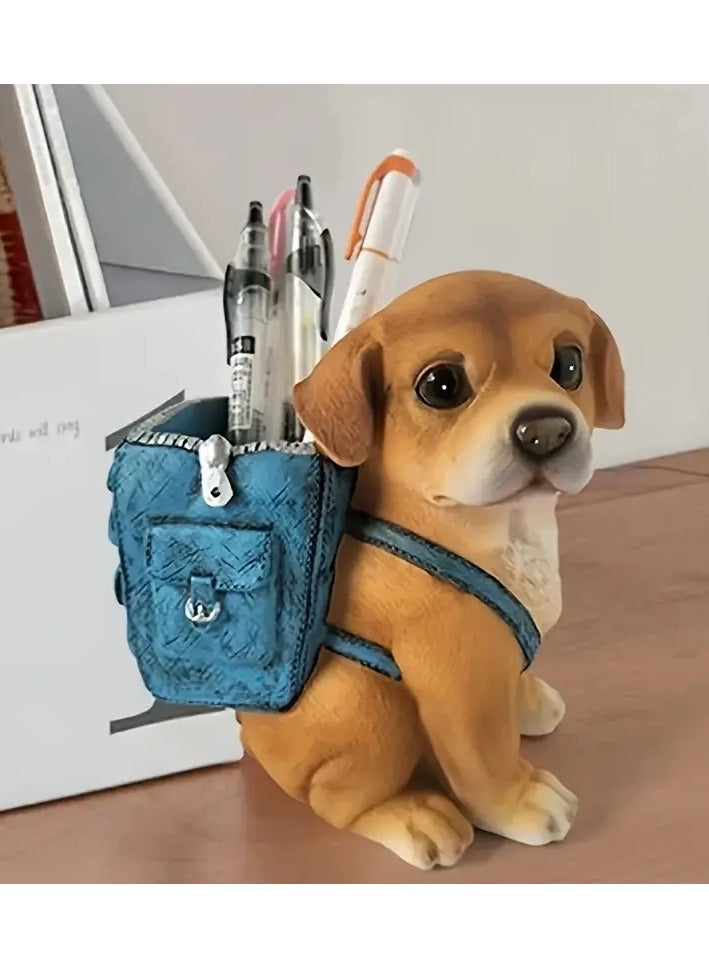 Generic Cute Dog-Shaped Pen Holder – ABS Resin Backpack Desk Organizer for Students & Professionals - Image 2