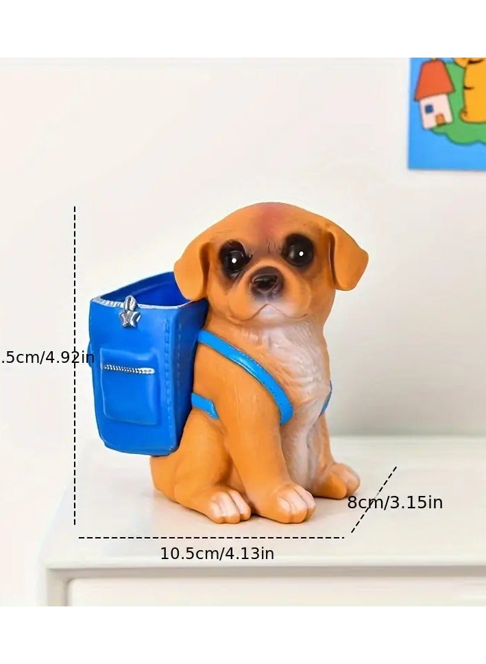 Generic Cute Dog-Shaped Pen Holder – ABS Resin Backpack Desk Organizer for Students & Professionals - Image 5