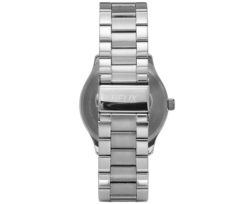 Helix by Timex Analog Watch for Man with Orange Round Dial & Silver Stainless Steel Bracelet Band Water Resistant Men's Wrist Watches - TW043HG26 - Image 5