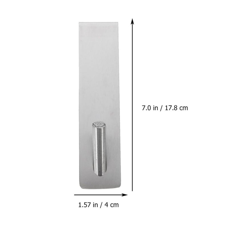 2Pcs Stainless Steel Over Door Hooks Removable Towel Robe Organizer Silver 16.5cm - Image 3