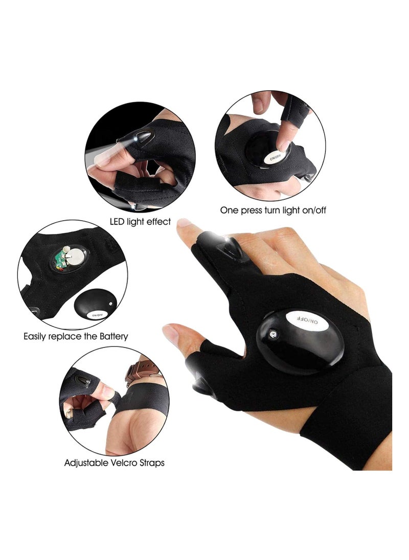 Generic - XIIYY LED Flashlight Gloves, Gifts for Men,LED Light Gloves Tools Gadgets for Mechanics & Electrician, Dad Husband Handyman, Tactical Hands Free Gadgets for Fishing, Camping, Car Repair, Hiking - Image 1