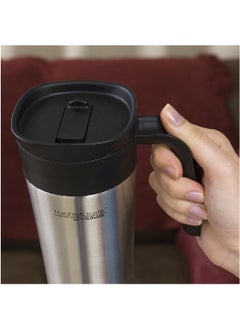 THERMOS Thermocafe Vacuum Insulated Stainless Steel Travel Mug Silver And Black 20 Oz Gs1500Tri6  - Image 4