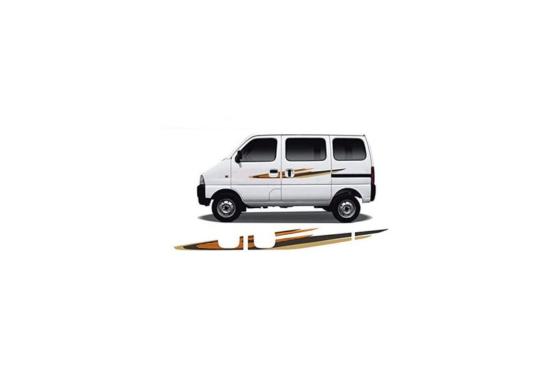 Automaze Car Side Decal Full Body Sticker Graphics For Maruti Suzuki Eeco All Models (Orange Color, Both Sides, 0456) - Image 4