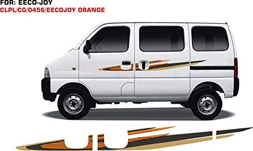 Automaze Car Side Decal Full Body Sticker Graphics For Maruti Suzuki Eeco All Models (Orange Color, Both Sides, 0456) - Image 2
