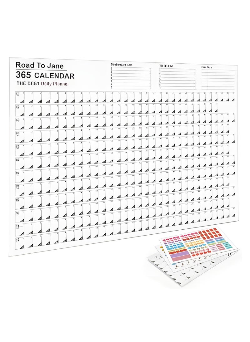 Vergali Calendar Planner Sheet 2025, Hanging Wall Calendar Yearly Daily Schedule, Poster Calendar- Simple Style, To Do List Annual Planner for Office Supplies  - Image 1