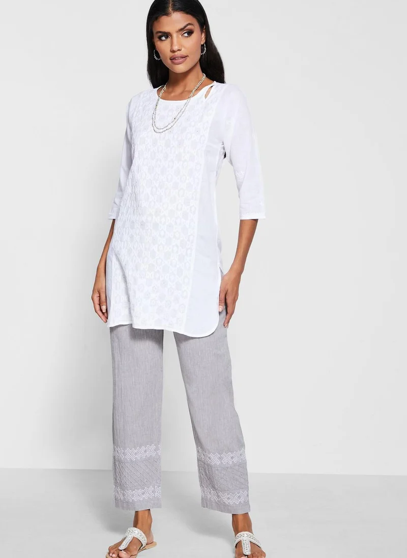 Fabindia Cotton Chikankari Embroidered Tunic