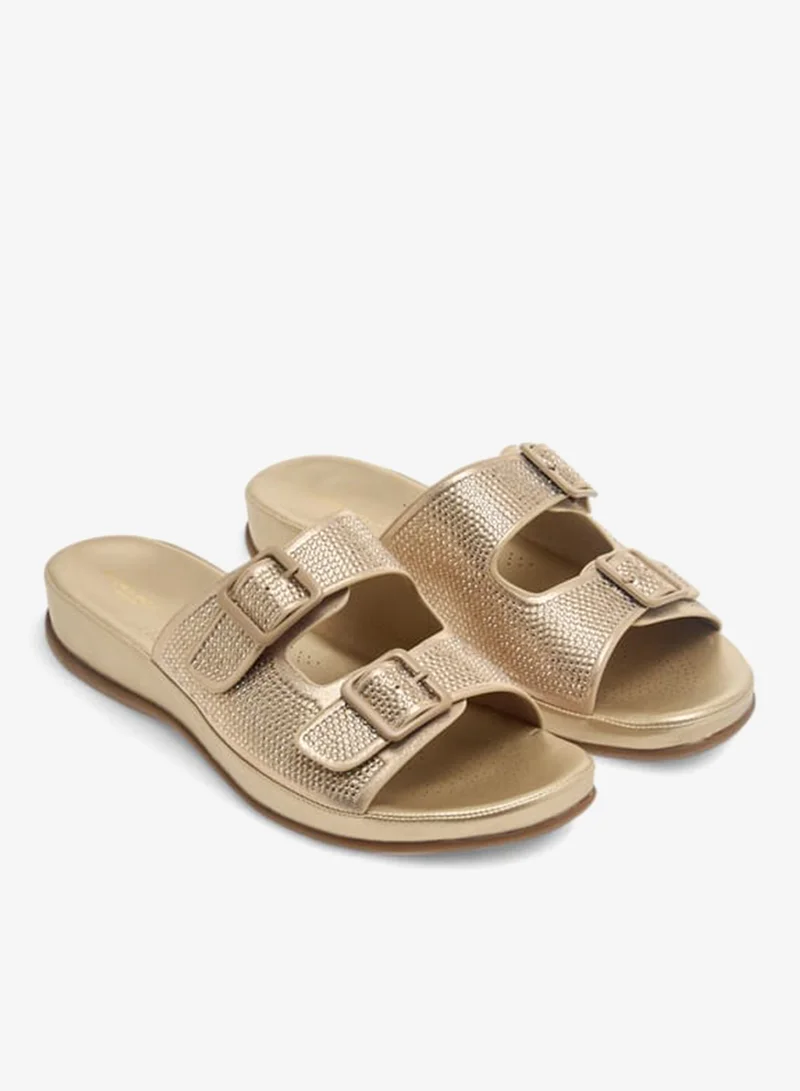 Flora Bella By Shoexpress Womens Embellised Slip-On Sandals With Buckle Accent Ramadan Collection
