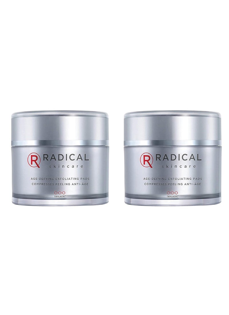 Radical Skincare Radical Skincare AgeDefying Exfoliating Pads  Remove Dead Skin Even  Brighten Skin Tone for Radiant Glow  For All Skin Types Including Sensitive Skin  Paraben  Cruelty Free 60 Pads 2 Pack 