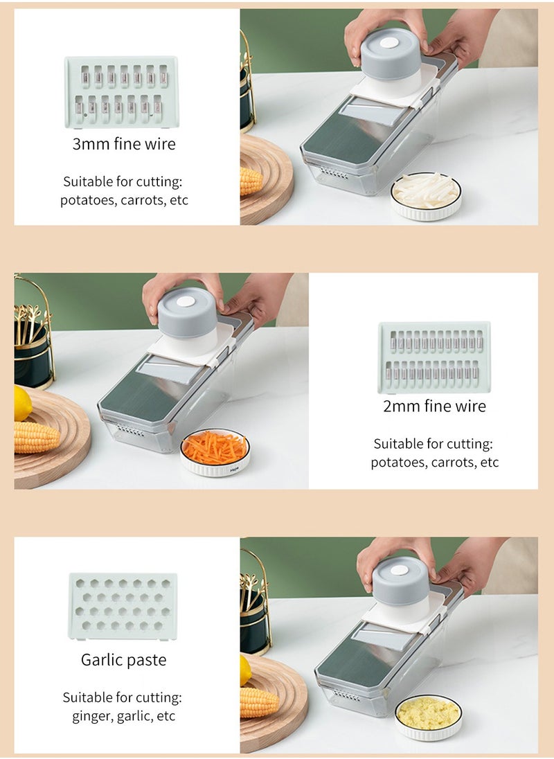 LEOKOR Food Chopper Quick Dicer Multifunctional Vegetable Slicer With 6 Stainless Steel Blades  - Image 5