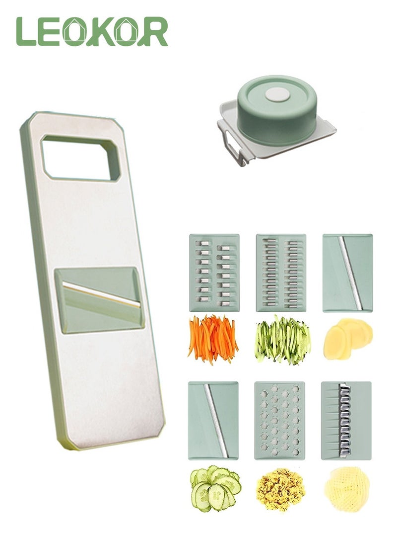 LEOKOR Food Chopper Quick Dicer Multifunctional Vegetable Slicer With 6 Stainless Steel Blades  - Image 1