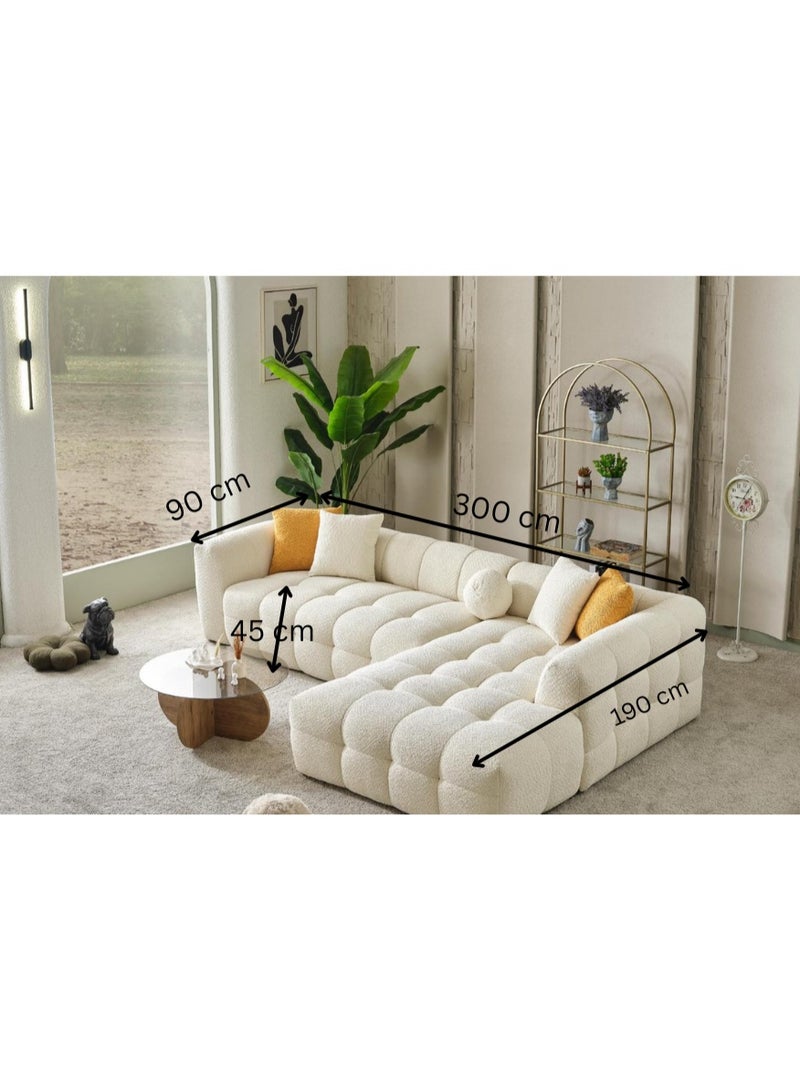 مهارة البحر طقم كنب فاخر على شكل حرف L، ٥ مقاعد، بتصميم فقاعات | راحة فائقة | أحدث الموديلات - Image 2