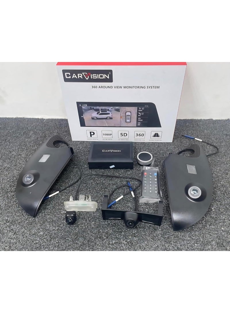 360 نظام مراقبة محيط السيارة بزاوية 360 درجة من CARVISION لتويوتا لاند كروزر LC200 (2016–2021)، دقة 1080P HD، مزود بـ 5D كاميرات متعددة العرض وشاشة عرض فورية مع وحدة تحكم باللون الأسود - Image 1