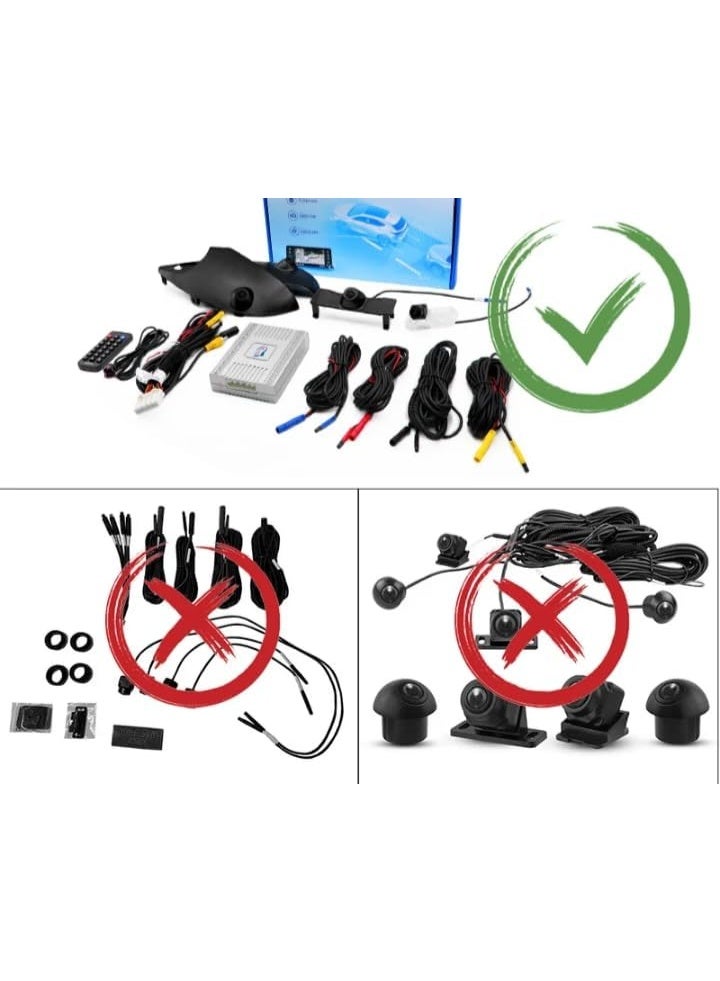 360 نظام مراقبة محيط السيارة بزاوية 360 درجة من CARVISION لتويوتا لاند كروزر LC200 (2016–2021)، دقة 1080P HD، مزود بـ 5D كاميرات متعددة العرض وشاشة عرض فورية مع وحدة تحكم باللون الأسود - Image 4