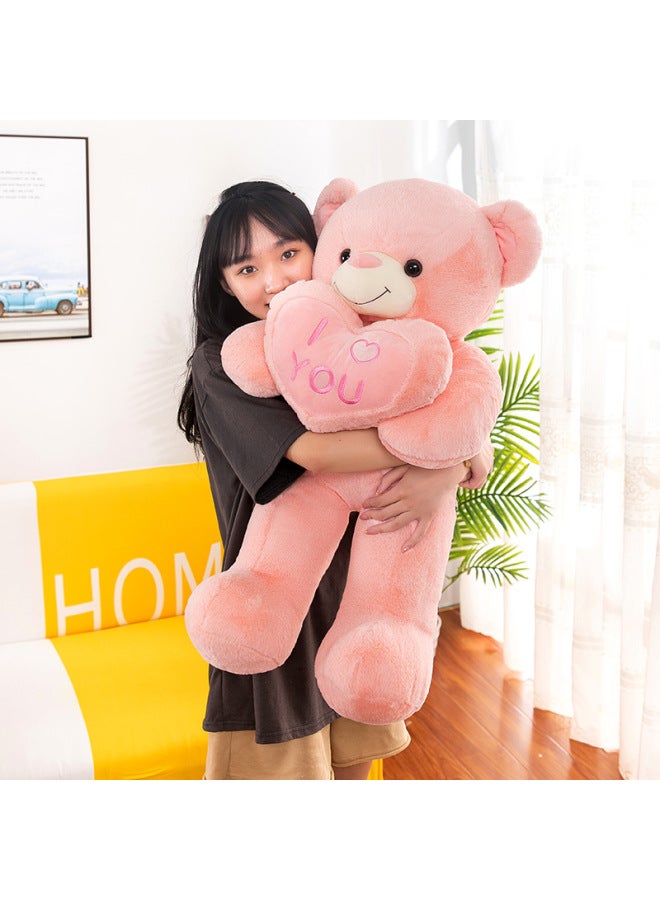 Love Bear Plush Toy Large Pillow Girl Bed Clip Leg Sleeping Doll Birthday Gift Ragdoll-Specifications:55cm Pink - Image 5