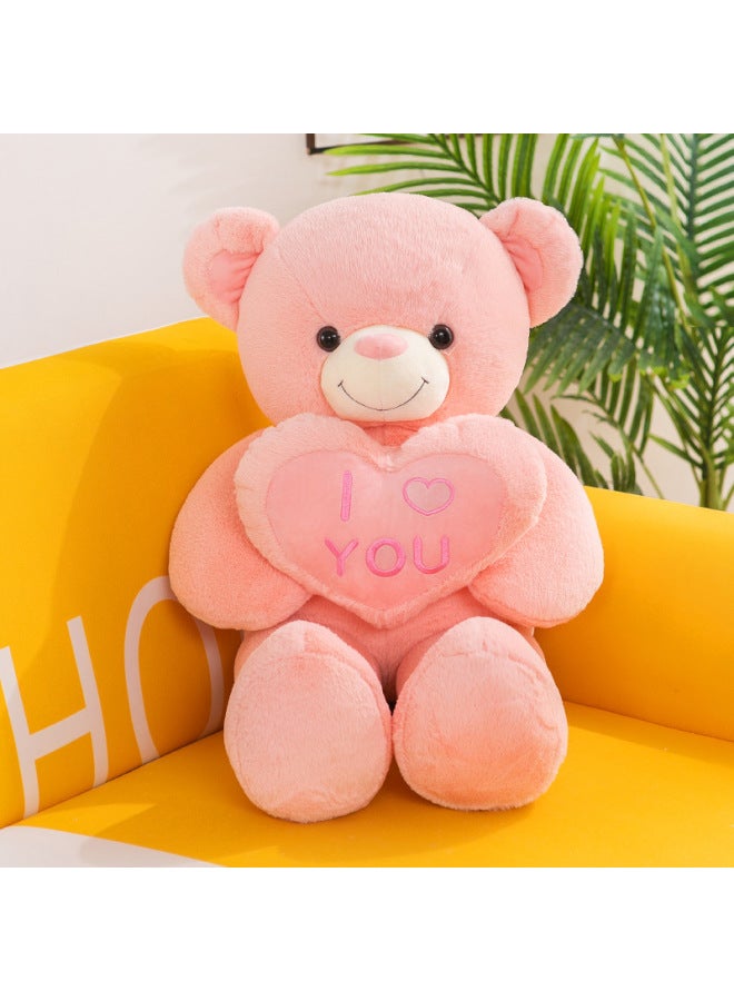 Love Bear Plush Toy Large Pillow Girl Bed Clip Leg Sleeping Doll Birthday Gift Ragdoll-Specifications:55cm Pink - Image 1