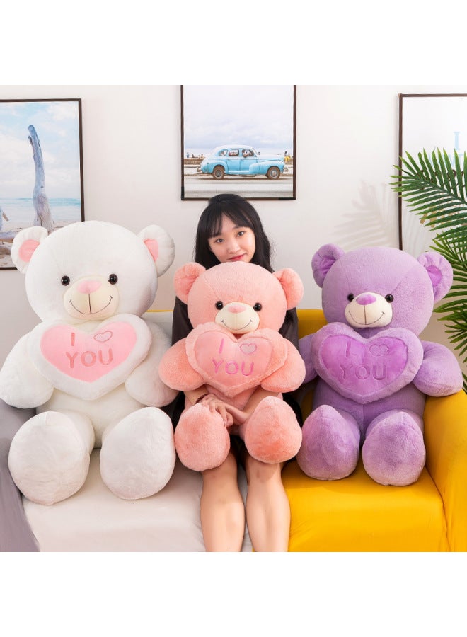 Love Bear Plush Toy Large Pillow Girl Bed Clip Leg Sleeping Doll Birthday Gift Ragdoll-Specifications:55cm Pink - Image 2