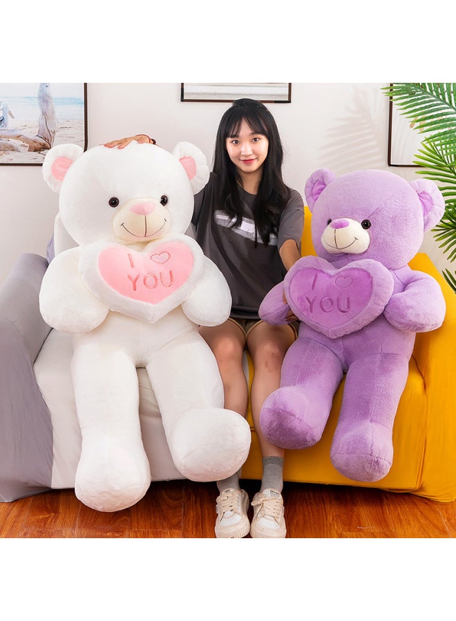 Love Bear Plush Toy Large Pillow Girl Bed Clip Leg Sleeping Doll Birthday Gift Ragdoll-Specifications:55cm Pink - Image 4