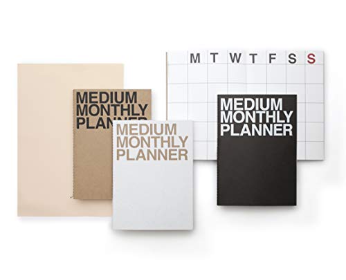 JSTORY Medium Monthly Planner Lays Flat Undated Year Round Flexible Cover Goal/Time Organizer Thick Paper Eco Friendly Customizable Stitch Bound A5 16 Months 150 GSM 18 Sheets Kraft - Image 3