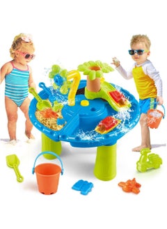 DELGREEN 3 in 1 Kids Sand and Water Table, 22PCS Toddler Water Table with Detachable Table Corners, Summer Outdoor Pool Beach Toys for Boys Girls, Activity Center  - Image 1
