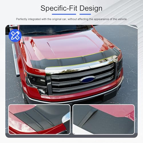 Xipoo Hood Deflector Compatible with 2009 2010 2011 2012 2013 2014 Ford F150 Hood Protector TPE Shield Replacement for 20092014 Ford F150 Accessories - Image 3