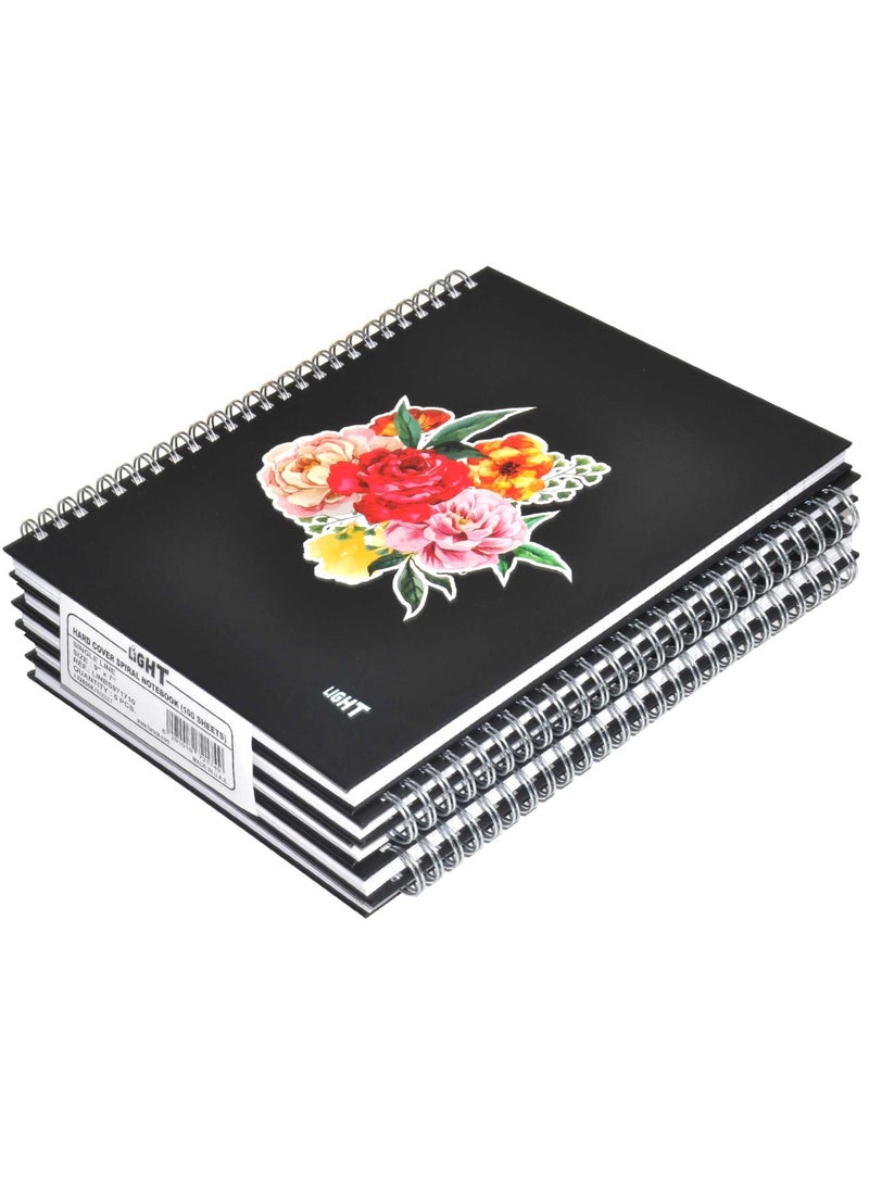 FIS LIGHT Pack of 5  Spiral Hard Cover Notebook, Single Line, 9X7 Inches (22.86 X 20.32 CM) 100 Sheets -LINBS971710 - Image 1