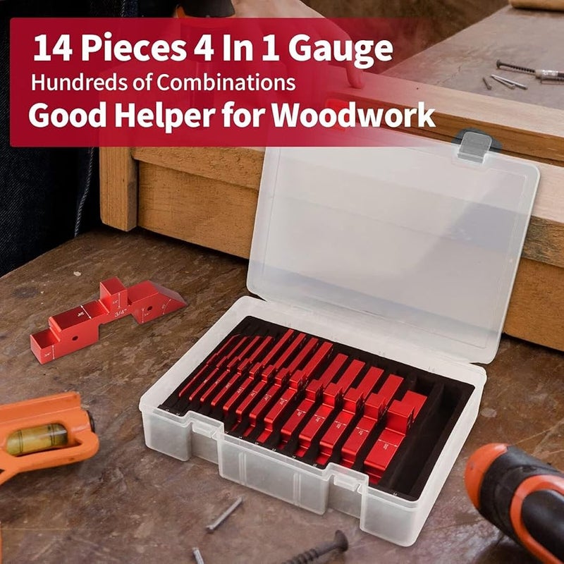 14 قطعة من كتل وجدول إعداد ألمنيوم للجهاز التوجيهي ومجموعة أدوات النجارة بالقضبان - Image 5