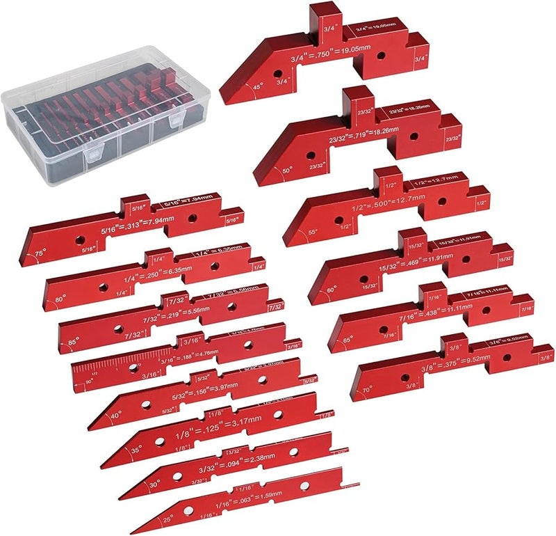 14 قطعة من كتل وجدول إعداد ألمنيوم للجهاز التوجيهي ومجموعة أدوات النجارة بالقضبان - Image 2