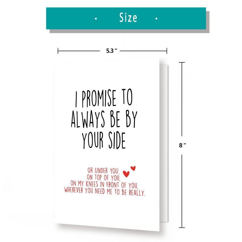 Huameigf Funny Valentines Day Card With Envelope  Naughty Anniversary Birthday Card For Boyfriend Husband Fiance Girlfriend Wife Fiancee  I Promise To Always Be By Your Side - Image 2