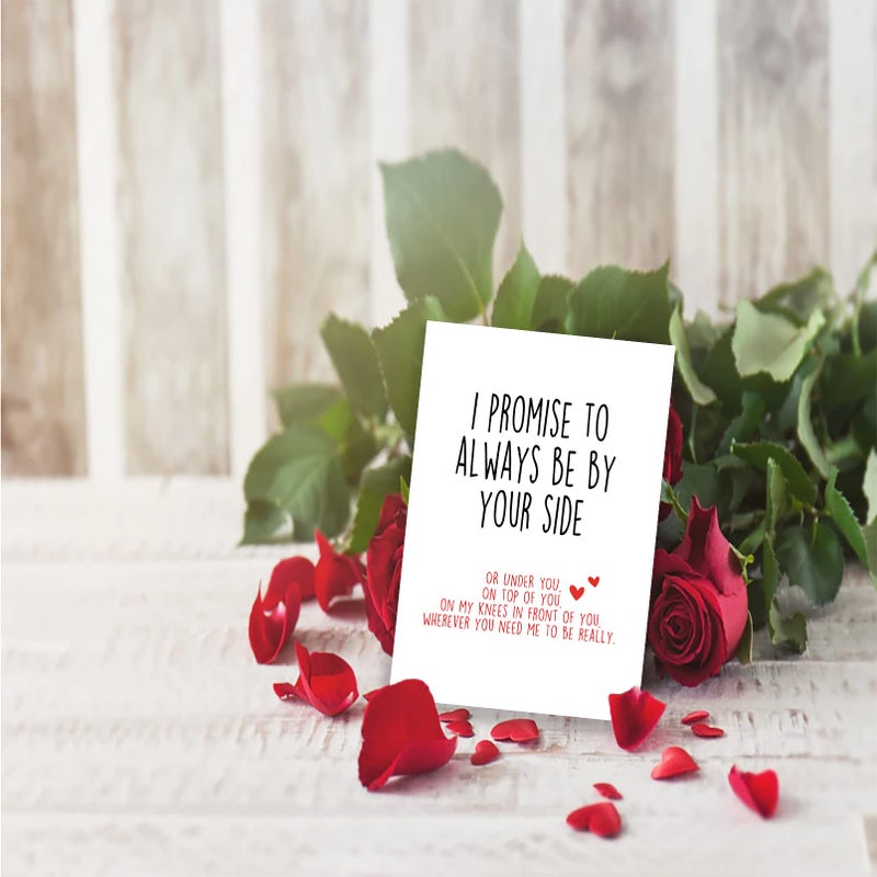 Huameigf Funny Valentines Day Card With Envelope  Naughty Anniversary Birthday Card For Boyfriend Husband Fiance Girlfriend Wife Fiancee  I Promise To Always Be By Your Side - Image 4