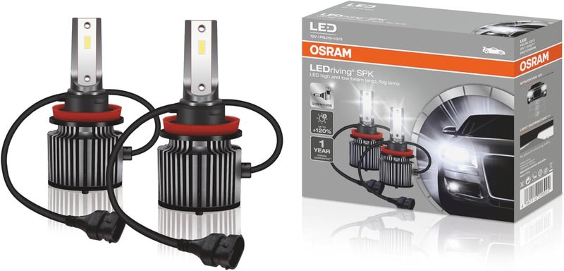 أوسرام LEDriving SPK، مطابق لـ H8/H11/H16، مصابيح LED عالية/منخفضة للطرق الوعرة، سطوع أكثر بنسبة 120%، 6000 كلفن، 64211DWSPK، علبة قابلة للطي (مصباحان) - Image 1