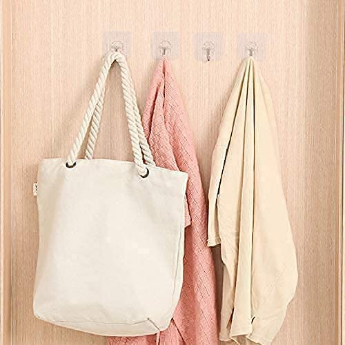 LNT Heavy Duty Self Adhesive Plastic Magic Sticker Wall Hooks for Hanging 10 kg Max (Transparent) - 10 Pieces - Image 4