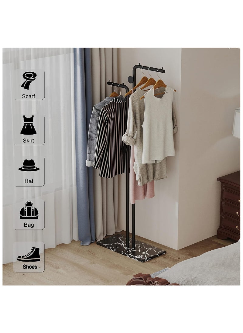 XICEN Modern Metal Coat Racks, Double-pole Rack with Sturdy Slate Base, Space-Saving,  for Bedroom, Living Room, Entryway  - Image 4